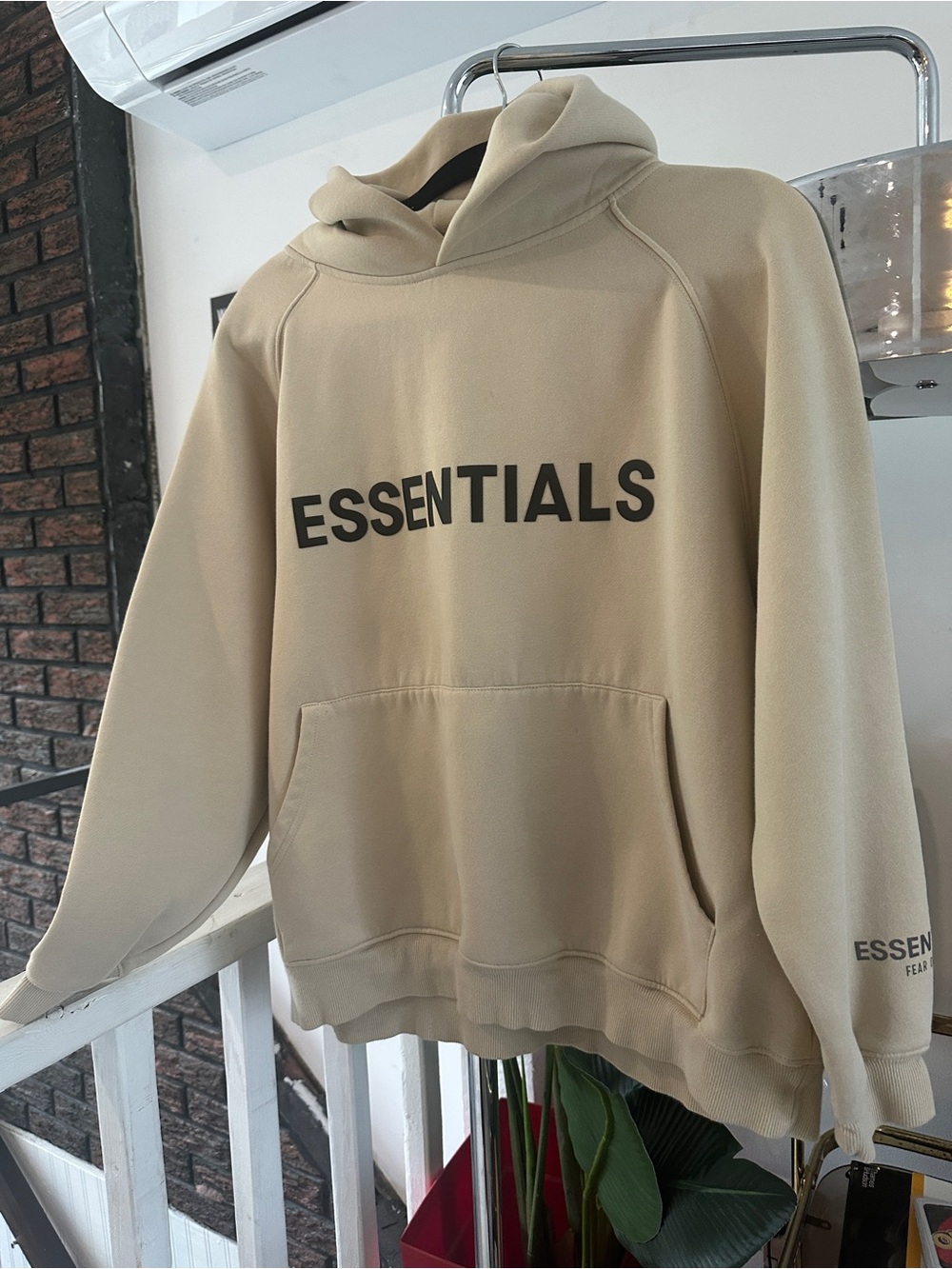 Fear of God ESSENTIALS Beige Pullover Hoodie